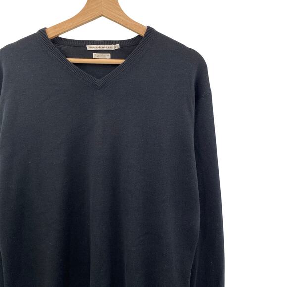 Peter millar M black v neck sweater silk cotton cashmere